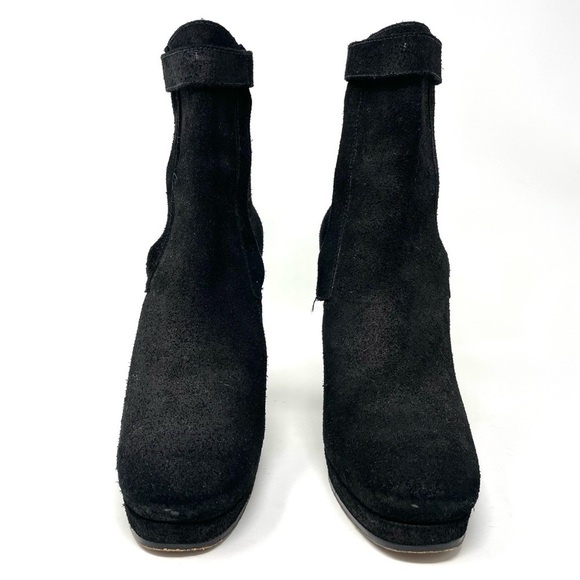Rachel Comey Burnished Black Suede Chunky Heeled Ankle Boots Size 8.5 - Picture 3 of 8